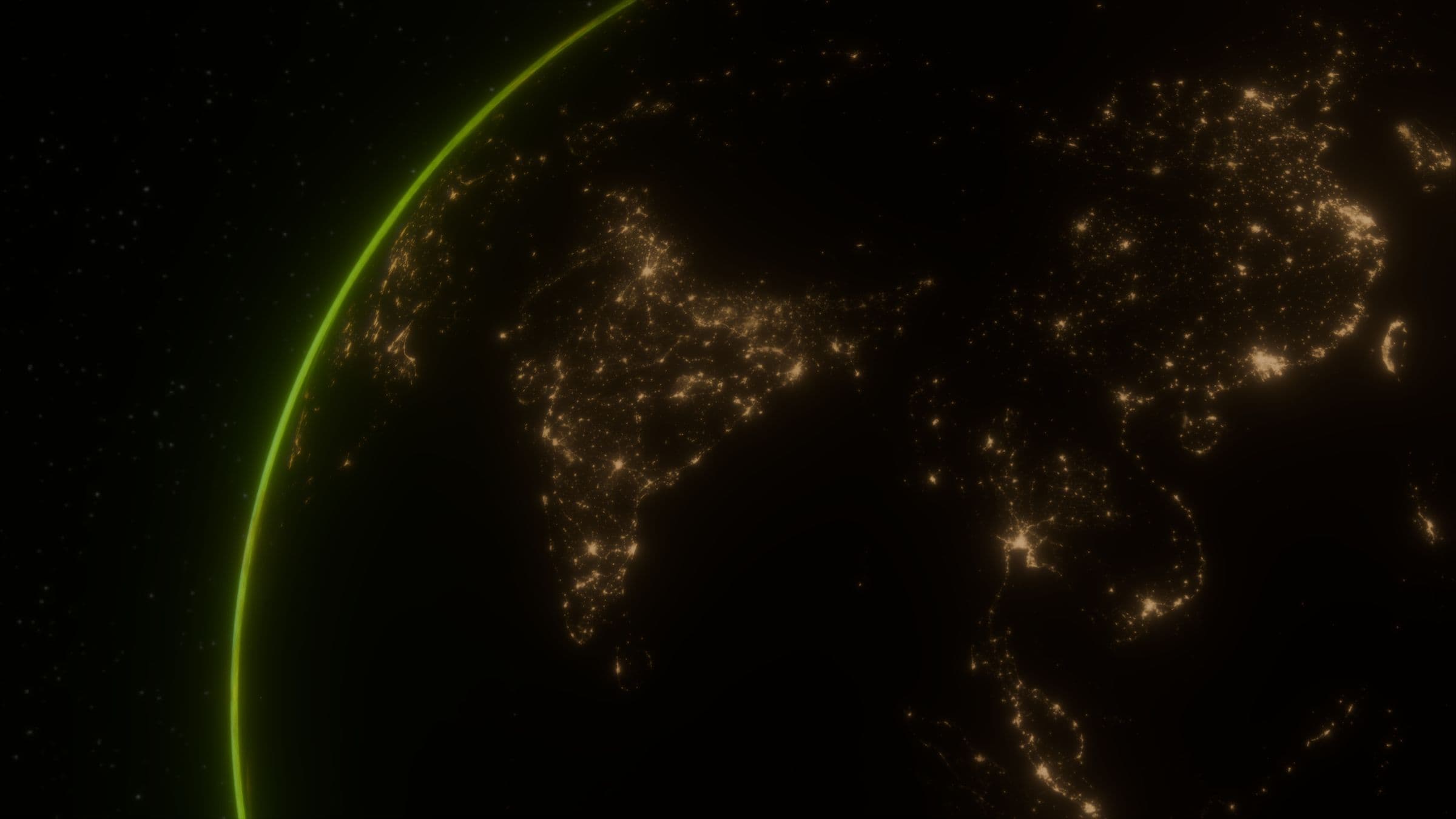 La Tierra de noche con las luces de las ciudades